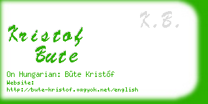 kristof bute business card