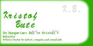 kristof bute business card